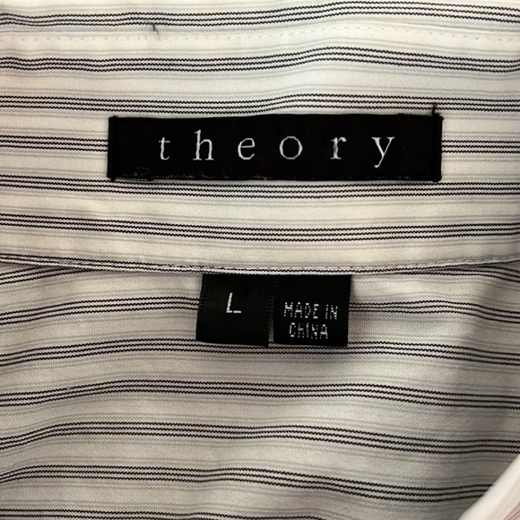Theory Men’s gray and white long sleeved shirt, size large. - Picture 5 of 5